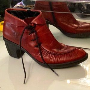 Maroon ankle boots